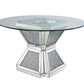 Noralie - 31" Dining Table - Clear Glass, Mirrored & Faux Diamonds