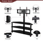 Black Multi-Function TV Stand Height Adjustable Bracket Swivel 3-Tier