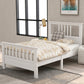 Wood Platform Bed with Headboard and Footboard, Twin (White)
