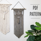 Beginner macrame wall hanging pattern 'Luna'. PDF pattern digital download.