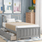 Twin Size Platform Bed with Two Drawers