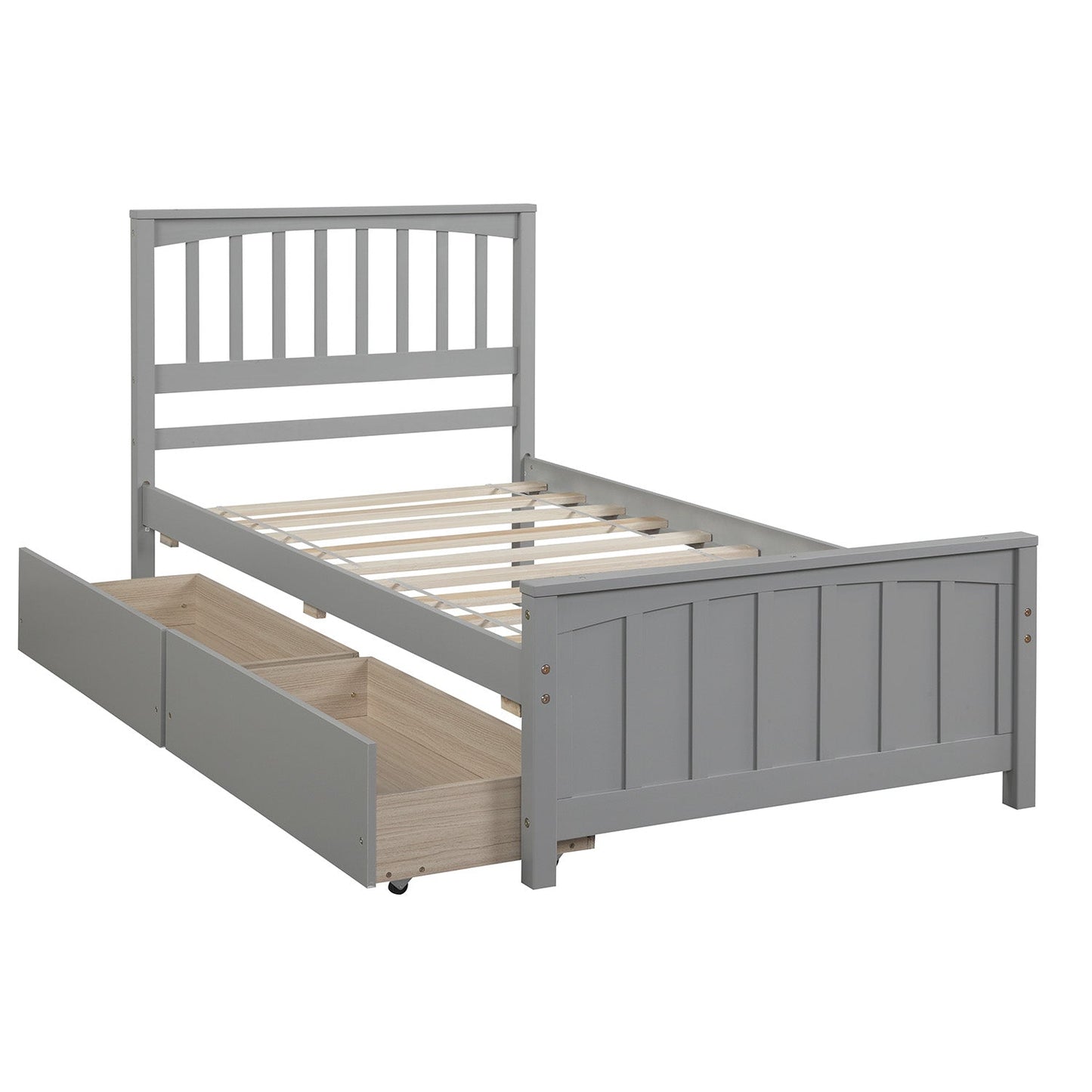 Twin Size Platform Bed with Two Drawers