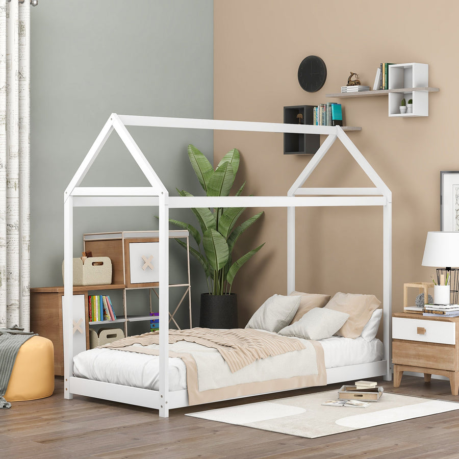 Twin Size Wooden House Bed