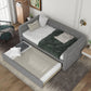 Twin Size Daybed with Trundle, Upholstered Daybed with Padded Back