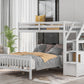 Twin Over Full Loft Bed with Staircase, White