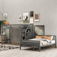 Twin Over Full Loft Bed with Staircase, Gray