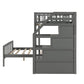 Twin Over Full Loft Bed with Staircase, Gray