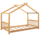Twin Size House Platform Bed with Headboard and Footboard