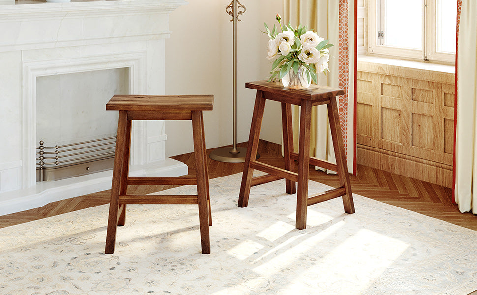 TOPMAX Solid Wood Rustic 3-Piece Kitchen Island Set