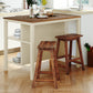 TOPMAX Solid Wood Rustic 3-Piece Kitchen Island Set