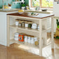 TOPMAX Solid Wood Rustic 3-Piece Kitchen Island Set