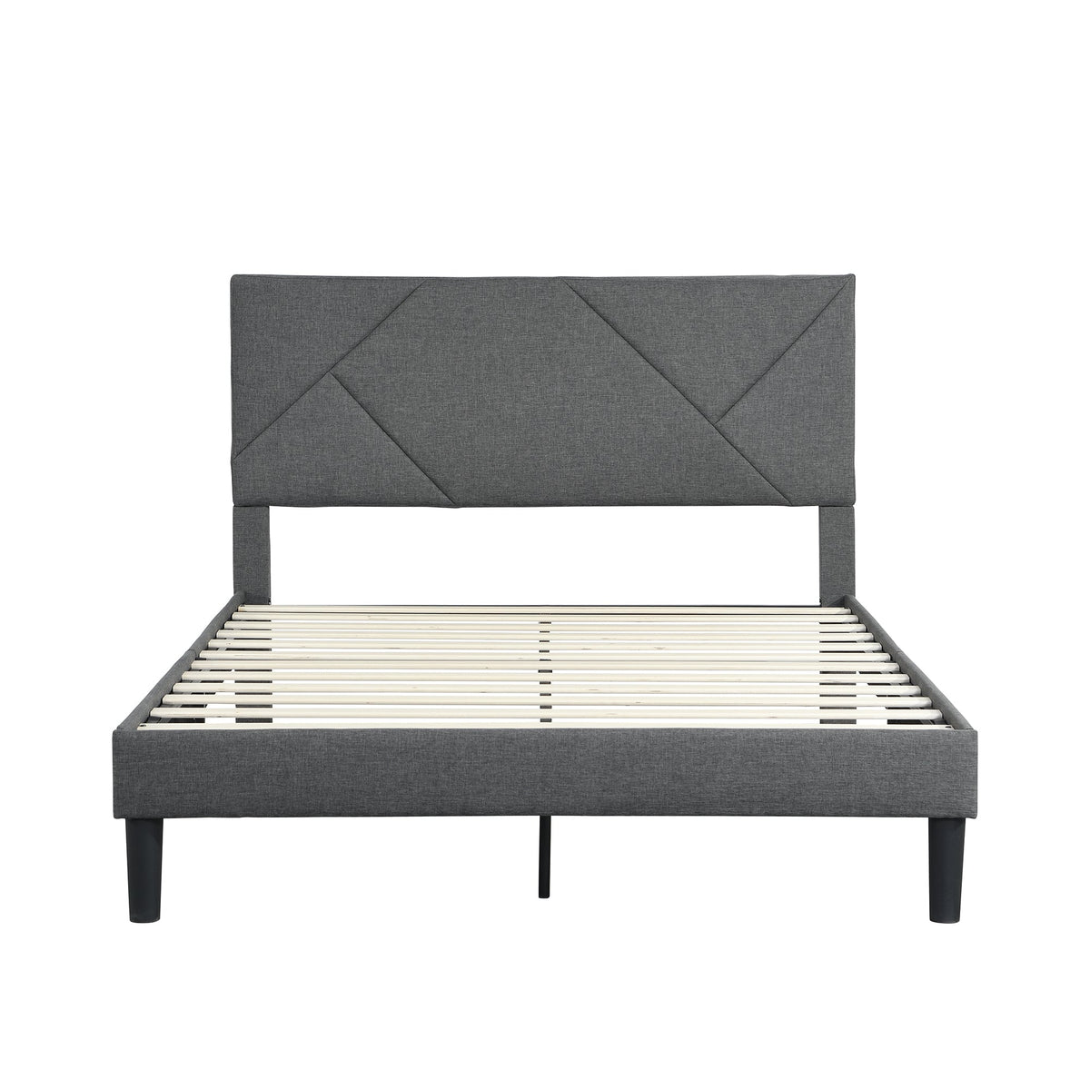 Full Size Upholstered Platform Bed Frame with Headboard