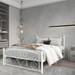Full Size Unique Flower Sturdy System Metal Bed Frame