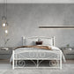 Full Size Unique Flower Sturdy System Metal Bed Frame