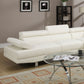 White Color Sectional Living Room Furniture Faux Leather