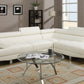 White Color Sectional Living Room Furniture Faux Leather