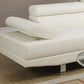 White Color Sectional Living Room Furniture Faux Leather