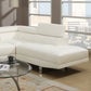 White Color Sectional Living Room Furniture Faux Leather
