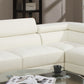 White Color Sectional Living Room Furniture Faux Leather