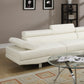 White Color Sectional Living Room Furniture Faux Leather
