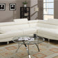White Color Sectional Living Room Furniture Faux Leather