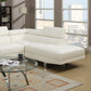 White Color Sectional Living Room Furniture Faux Leather