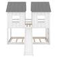Twin Over Twin House Bunk Bed with Slide and Windows
