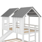 Twin Over Twin House Bunk Bed with Slide and Windows