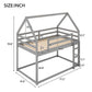 Twin Over Twin Low Bunk Bed with Ladder, Gray
