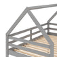 Twin Over Twin Low Bunk Bed with Ladder, Gray