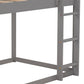 Twin Over Twin Low Bunk Bed with Ladder, Gray