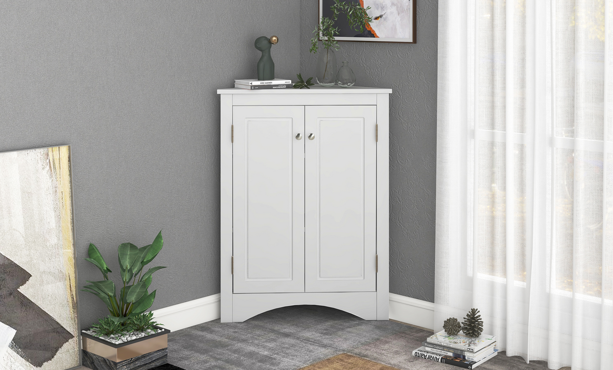 White Triangle Bathroom Storage Cabinet