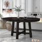 TREXM Farmhouse Round Extendable Dining Table with 16" Leaf