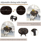 TREXM Farmhouse Round Extendable Dining Table with 16" Leaf