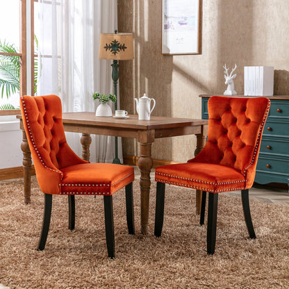 Nikki Collection Modern Velvet Upholstered Dining Chair Set