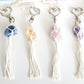 Macrame wrapped crystal keychain DIY craft kit.