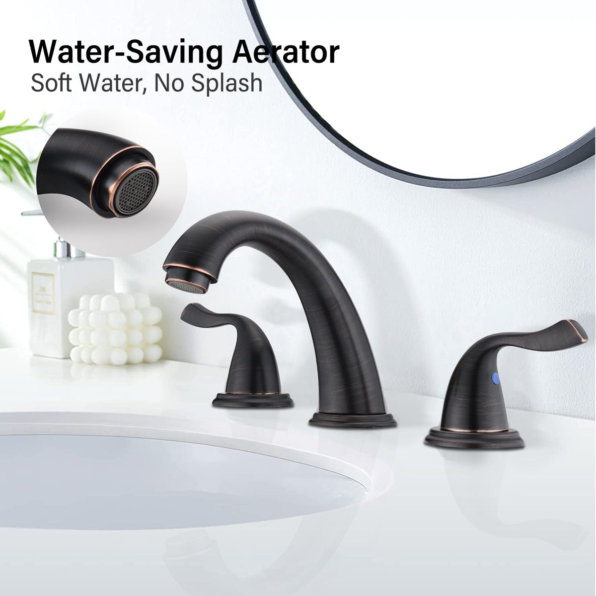 8-Inch 3 Holes 2 Handles Bathroom Sink Faucet