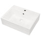 21"x16" White Ceramic Rectangular Wall Mounted Bathroom Sink