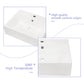 21"x16" White Ceramic Rectangular Wall Mounted Bathroom Sink