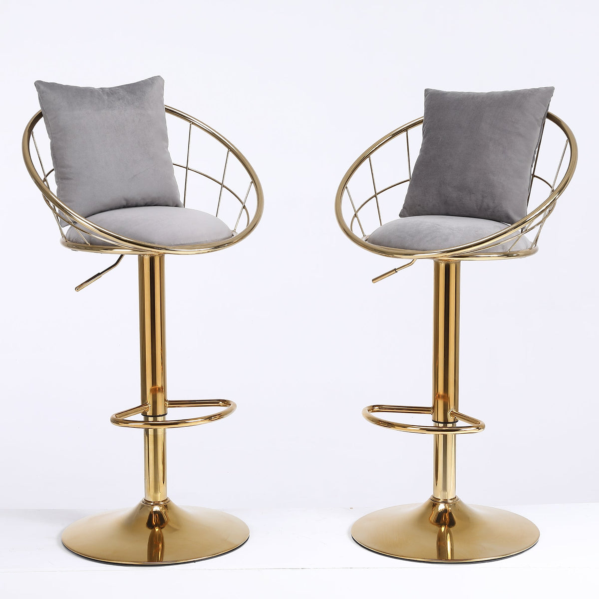 Grey Velvet Bar Chair