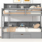 Twin Size Bunk Bed with Built-in Shelves Beside Both Upper and Down Bed