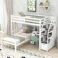 Twin Size Loft Bed with Stand-alone Bed, Storage Staircase, Desk, Shelves and Drawers