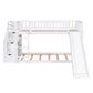 Stairway Twin Over Twin Bunk Bed with Two Drawers and Slide - White
