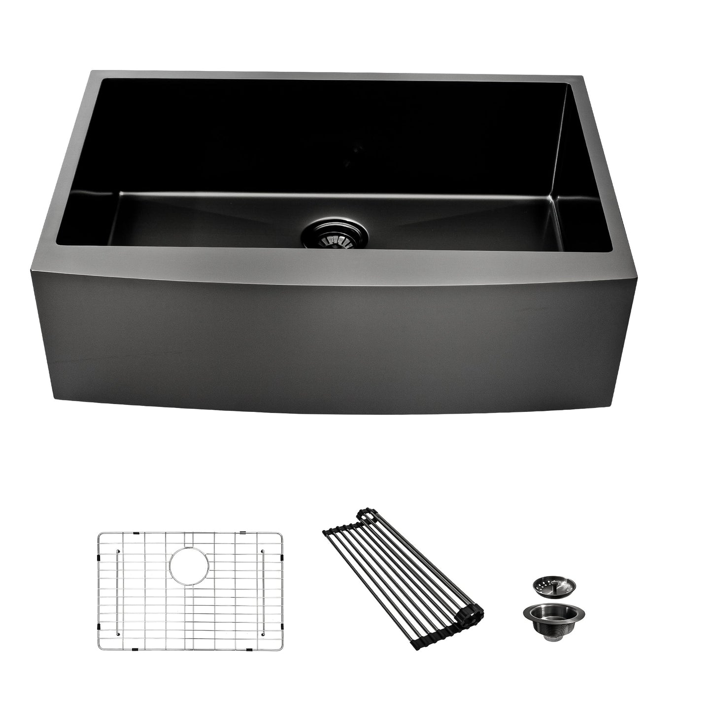 36" Gunmetal Black Farmhouse Sink