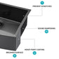 24" x 21" x 10" Gunmetal Kitchen Sink