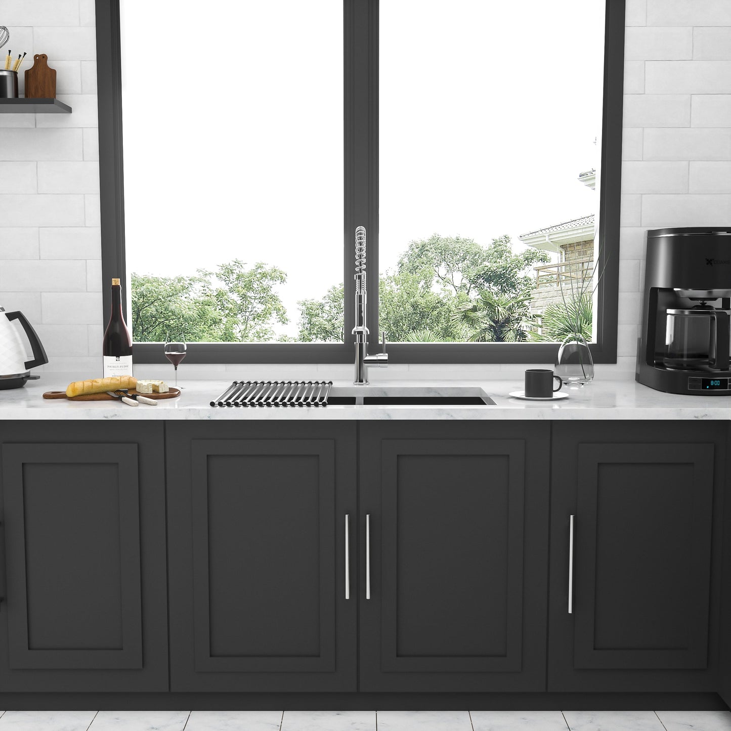 Double Bowl Undermount Sink - 33"x19"x10" Gunmetal