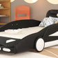 Twin Size Race Car-Shaped Platform Bed with Wheels