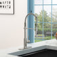 21-Inch Commercial Kitchen Faucet with Dual Function Pull-Down Sprayhead