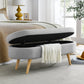 Ottoman Oval Storage Bench, Rubber Wood Legs, Grey
