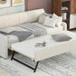 Twin Size Upholstery Daybed with Trundle and USB Charging Design
